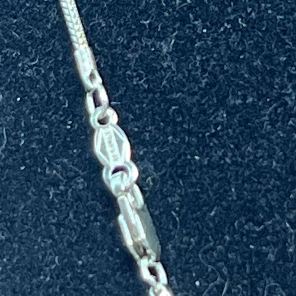 Sterling Silver Snake Chain Necklace W/Gold Tone & Sterling Pendant (4248) - Picture 7 of 7